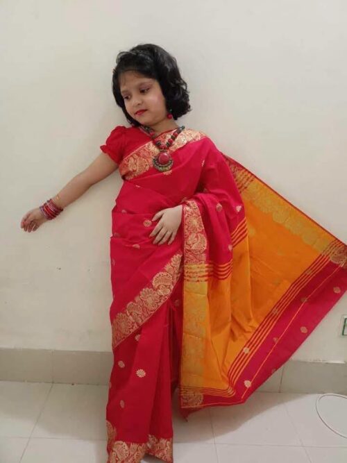 রেডি বেবি কাতান শাড়ি (৫-১০ বছর)